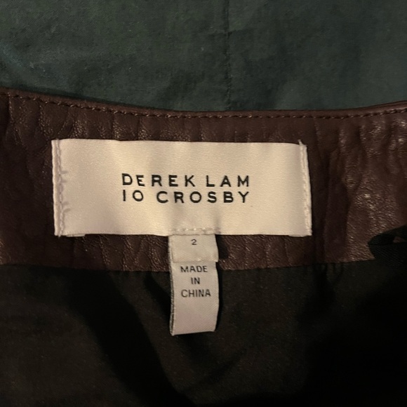 DEREK LAM 10 CROSBY Flared Mini Skirt in Brown - Picture 4 of 9